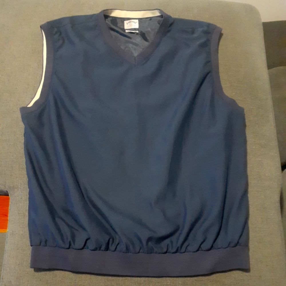 Men's Callaway Golf Outerwear Vest Black Brushed Microfiber V Neck Size 2xl XXL